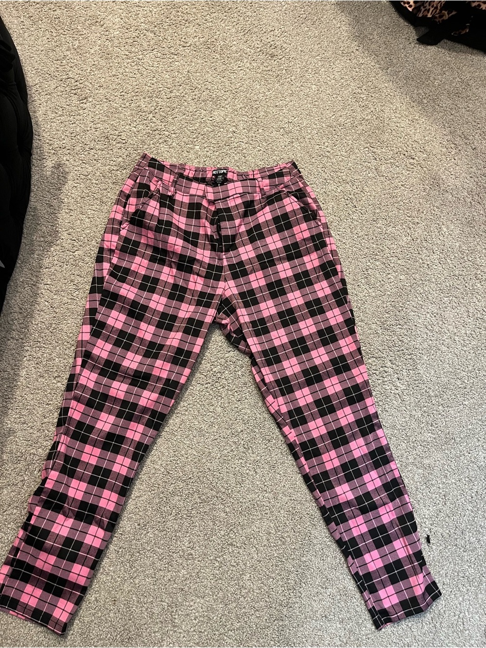 Hot Topic Pink and Black Plaid womens Pants